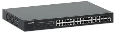 Produktbild von INTELLINET 24 Port Gigbit PoE+ Switch mit 4 SFP-Ports