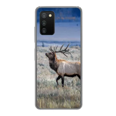 Produktbild von MuchoWow® Handyhülle Schutzhülle Hülle für Samsung Galaxy A03s Hirsche - Elche - Gras Silikon Softcase Handy Hülle - Schutz