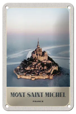 Produktbild von Blechschild Reise 12x18cm Mont Saint Michel Frankreich Stadt Schild