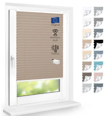 Produktbild von Premium Thermo Plissee lichtdurchlässig, Taupe, 105x130