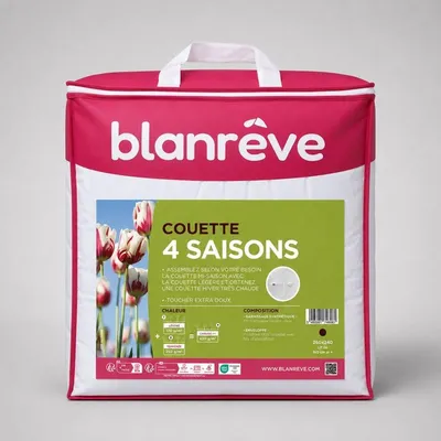 Imagen del producto de BLANREVE: Edredón modular para todas las estaciones (2 piezas), 200 x 200 cm, blanco, 420 g/m²