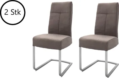 Produktbild von Schwingstuhl Esszimmerstuhl Schwinger Küchenstuhl Stuhl Polsterstuhl "Talesia I" (2-er Set) Braun