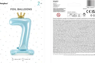 Image de Ballon de stand en plastique chiffre "7", 84 cm, bleu