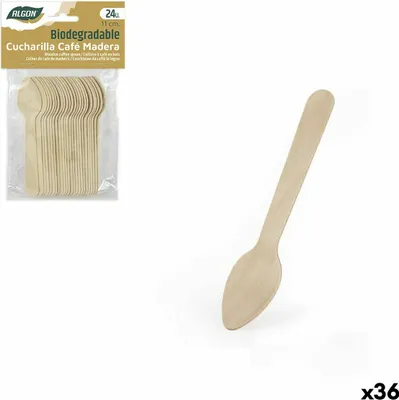 Obrázek produktu pro Sada lžiček algon dřevěná lžička na kávu 24 kusů 11 cm (36 kusů)