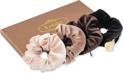 Produktbild von Lolalet Haargummis Scrunchies mit versteckter Tasche, 4er-Pack