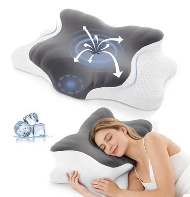Produktbild von Ergonomisches Memory-Schaumkissen mit abnehmbarem Bezug, Grau