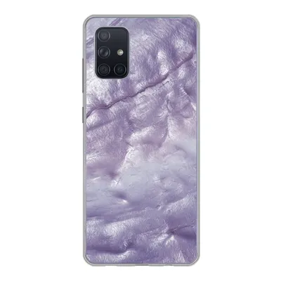 Produktbild von MuchoWow® Handyhülle Schutzhülle Hülle für Samsung Galaxy A51 Perlmutt - Naturstein - Violett Silikon Softcase Handy Hülle - Schutzabdeckung