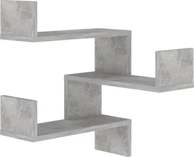 Obrázek produktu pro vidaXL Nástěnná rohová police Concrete Grey 40x40x50 cm Dřevěný materiál