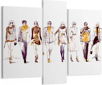 Produktbild von Bild auf Leinwand - Leinwandbild - eleganc e Farbe weiblich Mannequins - 95x80cm - Wand Bild - Wanddeko - Leinwanddruck - Bilder - Kunstdruck - Leinwand bilder - Wandkunst - CB95x80-3093