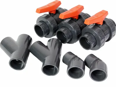Produktbild von Bypass Set 1 45° für Wärmepumpen Ø 50 mm Poolheizung Schwimmbecken Pool Heizung