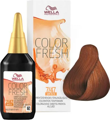 Produktbild von Wella Color Fresh, Braun, 7/47, Medium Blonde/Red Brown, Frauen, 75 ml, Alle Haare