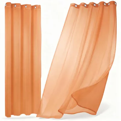 Produktbild von Transparente Gardine Dolly, wählbar mit Kräusel- und Ösen- Aufhängung, Größe und Farbe wählbar,140x240cm,Orange
