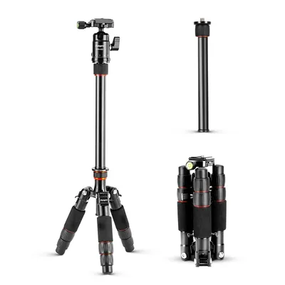Produktbild von Fotopro Kohlefaser Mini Stativ mit Einbeinstativ, 17,5 cm faltbar, 12 kg max. Belastung, 360° Kugelkopf für DSLR, tragbar für Reisen