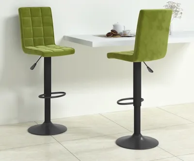 Produktbild von Hochwertig Barhocker 2 Stk. Hellgrün Samt  335765