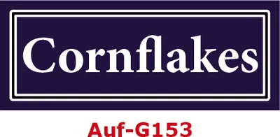 Produktbild von 25 Stück Gewürzaufkleber Cornflakes 40x16mm Gewürzetiketten Sticker Lebensmittel (Auf-G153)