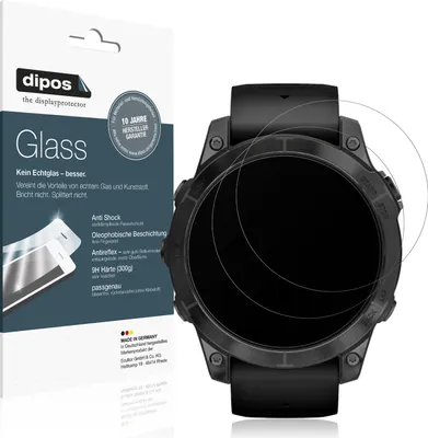 Produktbild von 2x Schutzfolie für Garmin Epix Pro 47mm matt - Anti-Shock 9H Folie dipos Glass Kunststoffglas