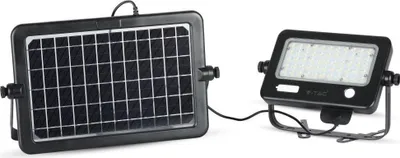 Obrázok produktu pre Solárny LED projektor V-TAC 10W USB čierny IP65 VT-788-10 4000K 1100lm