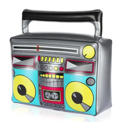 Produktbild von FunX Aufblasbarer Ghettoblaster - Retro Boom Box als Accessoire für Karneval, Partys und Kostüme - 80er 90er Jahre, Assi, Hip Hop Outfit - 44 x 40cm
