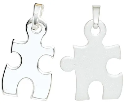 Produktbild von Partneranhänger Anhänger 925 Echt Silber teilmattiert Uni Silberanhänger