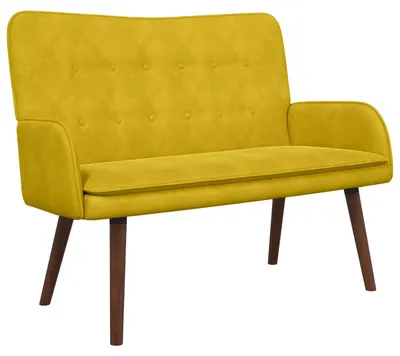 Image de Canapé 2 places vidaXL jaune 115 x 61 x 87 cm en velours (V)