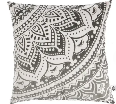 Produktbild von Mandala Kissenhülle, Bedruckte Boho Kissenhülle - Grau, Baumwolle, 40*40*0,5 cm, Zierkissen, Dekokissen, Sofakissen