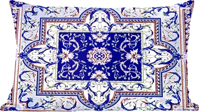 Produktbild von MuchoWow® Zierkissen Sofakissen Wohnzimmer Dekokissen 50x30 cm Perserteppich - Teppich - Muster - Blau - Wohnzimmerdekoration - Polster mit Photo