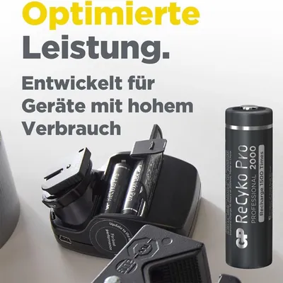 Produktbild von GP Batteries ReCyko Pro, Einwegbatterie, AAA, Nickel-Metallhydrid (NiMH), 1,2 V, 4 Stück(e), 800 mAh