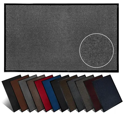 Produktbild von Furni24 Schmutzfangmatte Fußmatte 90 x 150 cm Grau – Rutschfeste & Waschbare Türmatte für Innen & Außen