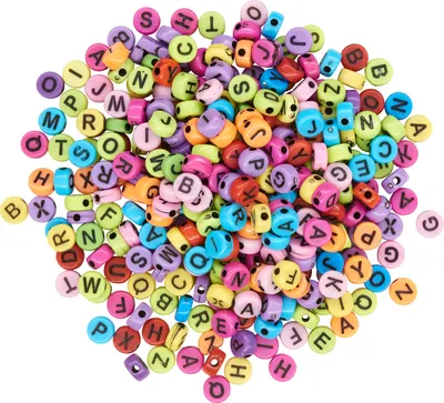 Produktbild von VBS Buchstabenperlen "Bunt", Rund, 7 mm, 35 g