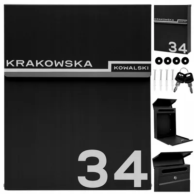 Obrázek produktu pro Poštovní Schránka Slim Antracit + Vzor Číslo