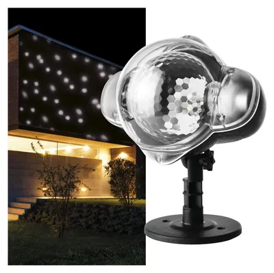 LED-Schneefall-Projektor, IP44, 3 m Kabel, schwarz