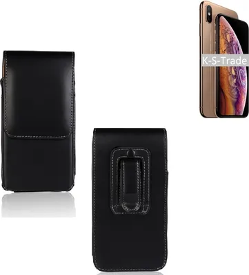 Produktbild von K-S-Trade Gürteltasche kompatibel mit Apple iPhone XS Max  Schutz-Hülle Handy-Hülle mit Magnetverschluss  Holster in schwarz