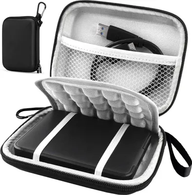 Produktbild von Stoßfeste schwarze Schutzhülle / Hartschalenkoffer / Tasche / Festplattengehäuse für tragbare externe 2,5-Zoll-HD-Festplatte