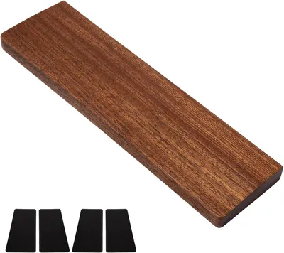Obrázok produktu pre Drevená opierka zápästia 30 cm, ergonomická, protišmyková, pre 60 kláves, pre domácnosť a kanceláriu