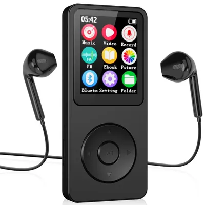 Produktbild von MP3 Player Bluetooth Sport Musikplayer 1,8" Display FM Radio Aufnahme E-Book 128GB erweiterbar Tragbar für Joggen Lernen 16G