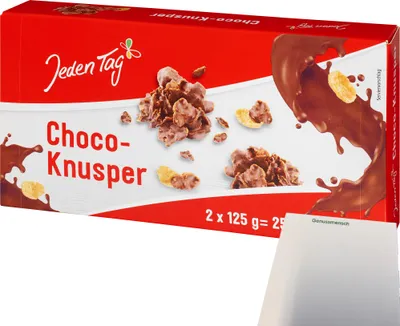 Produktbild von Jeden Tag Choco Knusperflakes (250g Packung) + usy Block