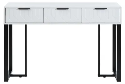 Produktbild von Moderner Konsolentisch mit Schubladen,goldenem Rahmen,verstellbaren Fußpolstern und eleganten Griffen