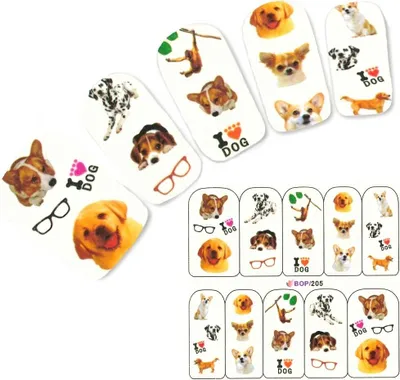Produktbild von Tattoo Nail Hund Corgi Aufkleber Nagel Sticker