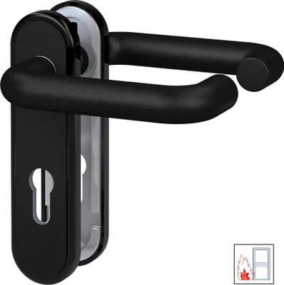 Produktbild von BASI - FS-Drücker-Beschlag - ZT/FS 2150 - Kurzschild rund - Kunststoff Schwarz - 7529-0200