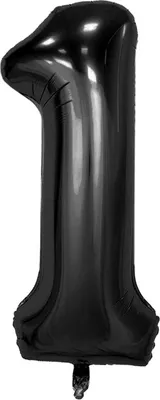 Obrázok produktu pre Fóliový balón číslo 1, cca 100 cm, čierny