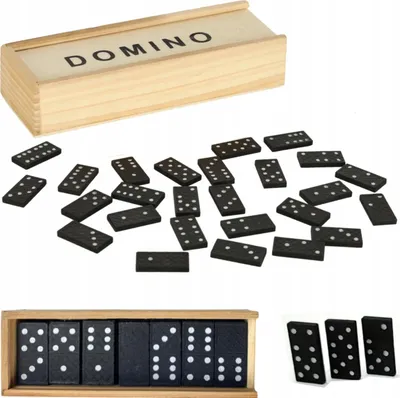 Zdjęcie produktu dla Klasyczne domino rodzinne, 28 elementów, drewniane pudełko, 3896-5