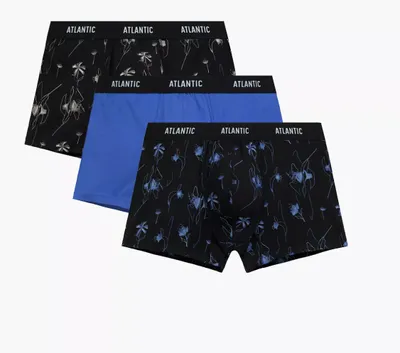 Produktbild von Boxershorts Atlantic mit modernem Print in Schwarz und Blau M