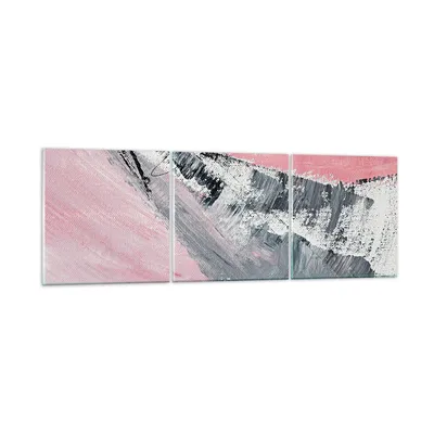 Produktbild von Bilder auf glas - 3 Teile - Rosa Grau Farbe - 150x50cm - Glasbilder - Wandbilder - Bilder - zum Aufhängen bereit - Wanddekoration aus Glas - Glas Bilder - Wandbild auf Glas - GCA150x50-4982