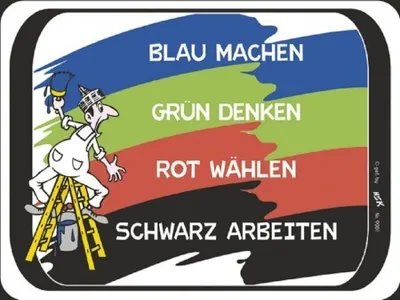 Produktbild von Spaß-Schild - Blau machen ... - 309001 - 20cm x 15cm - Arbeit Spruch