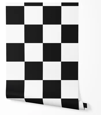 Produktbild von Vliestapete Premium Kariert Schachbrett Wohnzimmer 2x2,5 Schwarz-Weiß