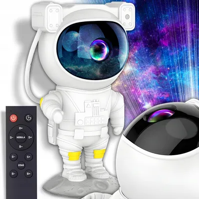 Zdjęcie produktu dla Projektor gwiazd "Astronaut" drugiej generacji, 360°, regulacja muzyki, lampka nocna