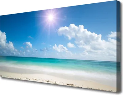 Produktbild von Tulup Leinwand-Bilder 100x50 Wandbild Canvas Kunstdruck Meer Strand Sonne Landschaft