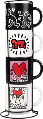 Zdjęcie produktu dla Erik Editores Zestaw 4 kubków Keith Haring wielokolorowy wielokolorowy jeden rozmiar