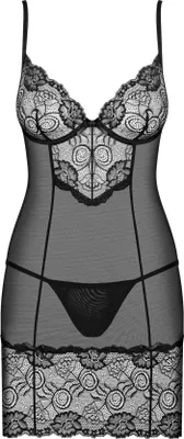 Produktbild von Obsessive Alluria, Hemd, Schwarz, Elasthan, Polyamid, S/M, Einfarbig, Normale Taille