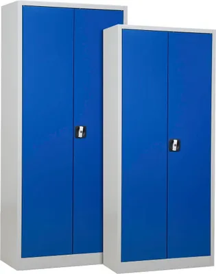 Produktbild von Gürkan Stahlschränke 111307 lichtgrau, enzianblau 4 Fachböden 92,0/80,0 x 42,0/38,0 x 195,0/180,0 cm, aufgebaut, 2 St.
